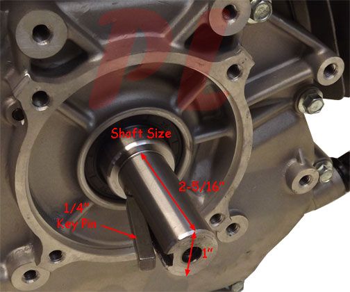 13 HP Gasoline Gas 4 Stroke OHV Engine 1x2 5/16 Key Pin Shaft