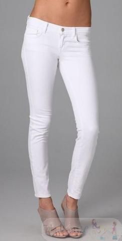 Brand womens stretch jeans low rise 912 skinny leg WHITE 24 $200V 