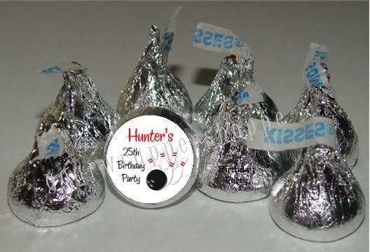 BOWLING Candy Wrappers Party Favors Kiss Labels SPORTS  