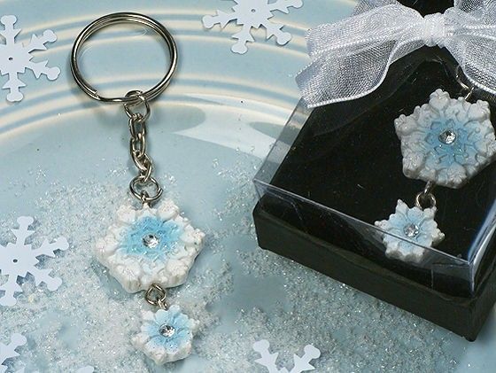   Wonderland Snowflake Keychain Wedding Favors 609728815110  