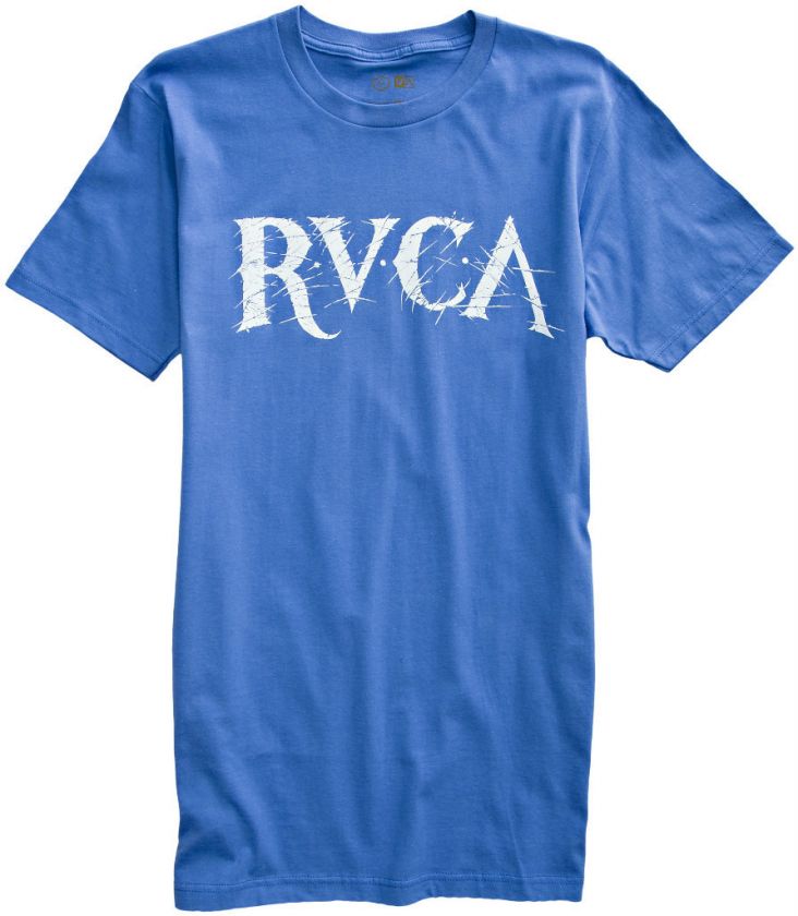 RVCA Scratched SS Tee New Grey Royal Or White  