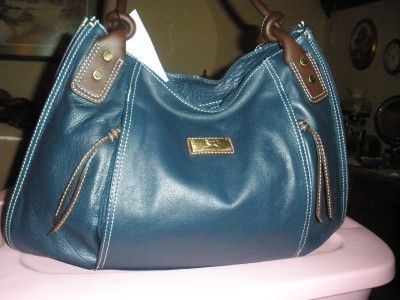   Italian Leather Bag, Elephant Logo Tote, Drk Blue, NWT $298  