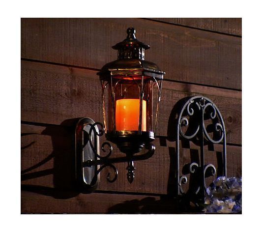  Indoor Outdoor Wall Mount Flameless LED Candle Lantern with Timer 