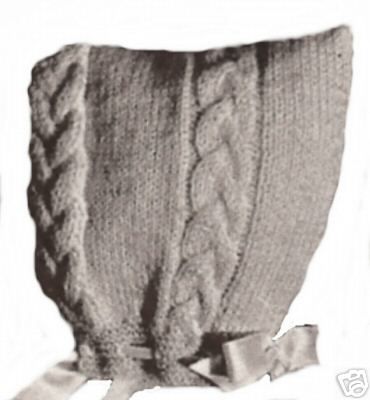 Vintage Baby Bonnet Cap Hat Pioneer Knitting PATTERN  