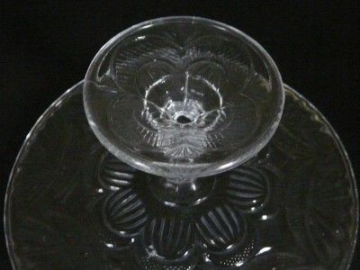 This auction is for an EAPG Bryce Higbee Glass Cake Stand New Crescent 