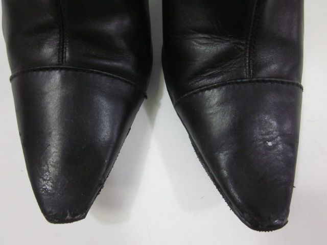 CALVIN KLEIN Black Leather Knee High Boots Sz 6  