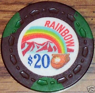 Old $20 RAINBOW CLUB Casino Poker Chip Vintage Antique  