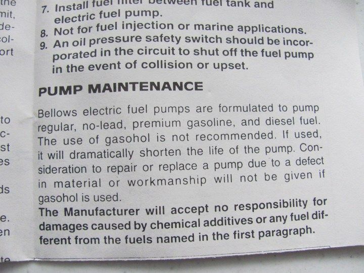 62 64 65 66 Ford F100 MGB MG Triumph Carb New Fuel Pump BELLOWS TYPE 