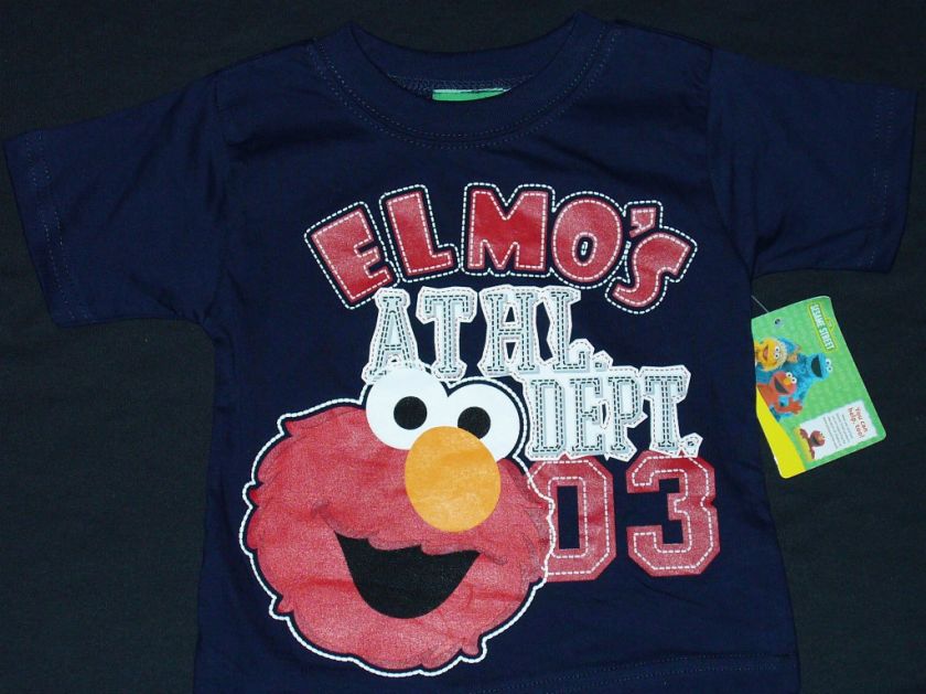SESAME STREET ELMO Toddlers Navy T shirt NWT $18 CUTE  