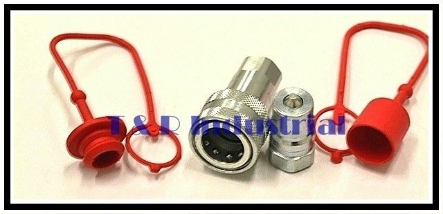 ISO B Hydraulic Quick Couplers w/Dust Cap & Plug  