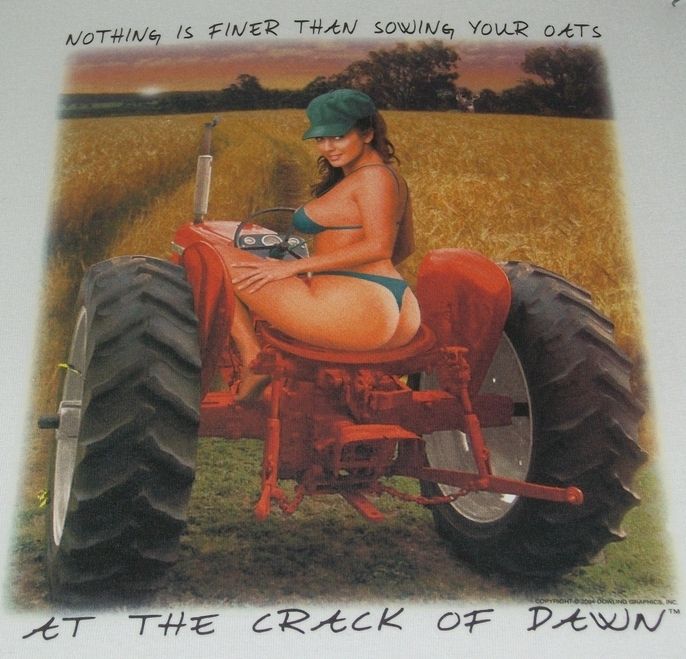   Outfitters Tshirt Crack Of Dawn Farm Field Tractor John Deere Redneck