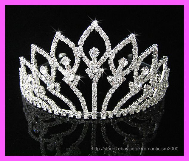 Wedding/Bridal crystal veil tiara crown headband CR094  