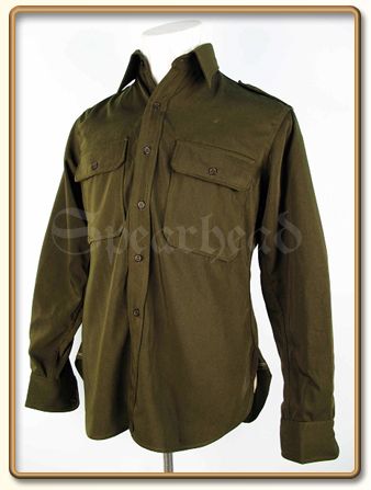 WW2 US Army Officer/NCO Olive Green Gabardine Shirt M  