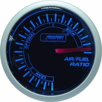 PROSPORT Blue Led 52mm Smoke Face Air Fuel Ratio Gauge  