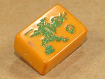 Vintage Bakelite Mah Jong Tile Pin Brooch *  