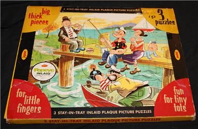   OLIVE OYL JAYMAR VINTAGE PUZZLES TOY KING FEATURES INLAID TRAY  